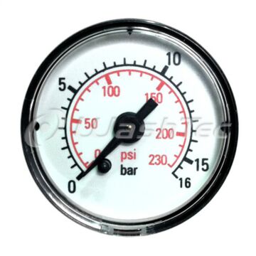 PRESSURE GAUGE 0-16 BAR G 1/8" D=40
